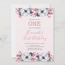 Bloem en roze | Eerste bevliegingsfeest voor meisj