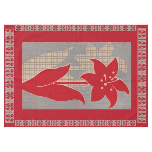 bloem- en schaduwbloemdruk tafelkleed (Voorkant (Horizontaal))