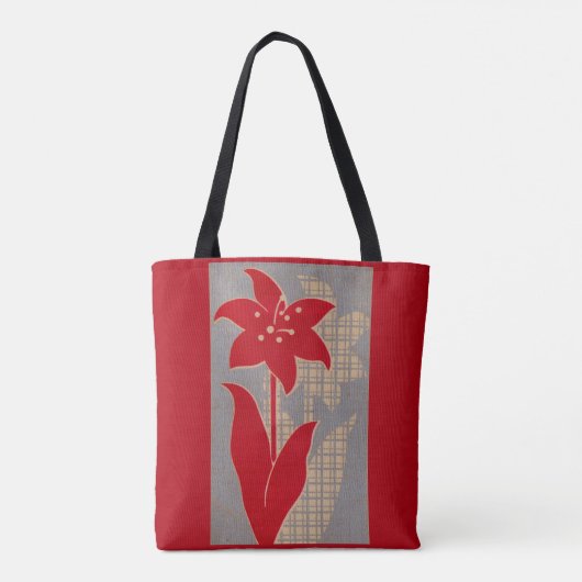 bloem- en schaduwbloemdruk tote bag (Achterkant)