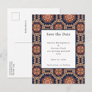 Bloem en Sterren Vormen Decoratief Ontwerp Wedding Aankondigingskaart