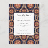 Bloem en Sterren Vormen Decoratief Ontwerp Wedding Aankondigingskaart (Voorkant)