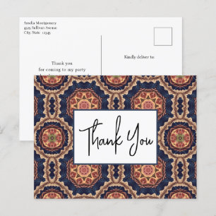 Bloem en Sterrenvormen Decoratief Ontwerp Dank U Briefkaart