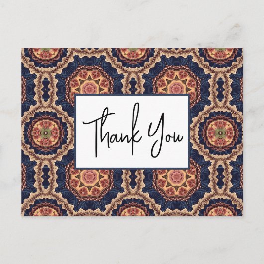 Bloem en Sterrenvormen Decoratief Ontwerp Dank U Briefkaart (Voorkant)