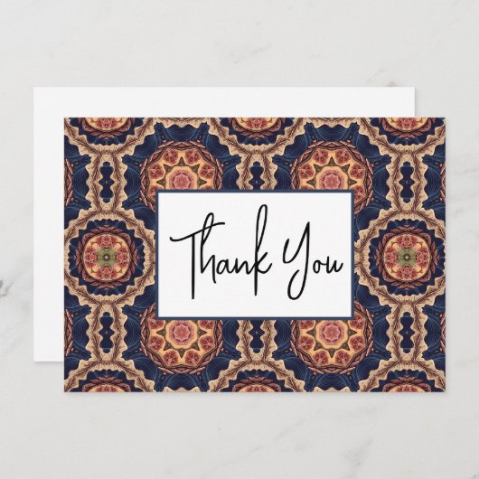 Bloem- en stervormen Decoratief Ontwerp Bedankkaart (Voorkant / Achterkant)