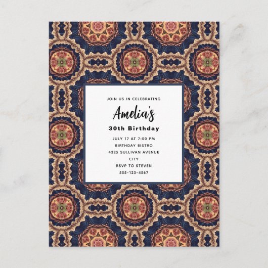 Bloem- en stervormen Decoratief Ontwerp Verjaardag Briefkaart (Voorkant)