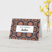 Bloem- en stervormen Decoratief Ontwerp Verjaardag Kaart (Gele Bloem)