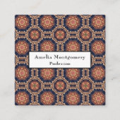 Bloem- en stervormen Decoratief Ontwerp Vierkante Visitekaartje (Voorkant)