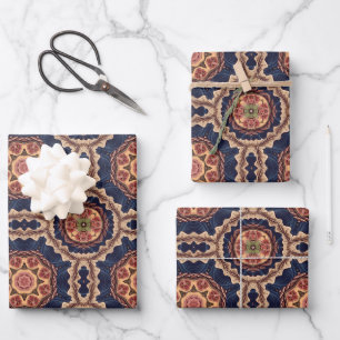 Bloem- en stervormen Decoratief Ontwerppatroon Inpakpapier Vel