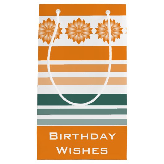 Bloem en Streep Klein Cadeauzakje (Voorkant)