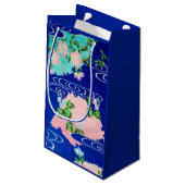 Bloem en stromend water, Japans ontwerp Klein Cadeauzakje (Achterkant Gekanteld)