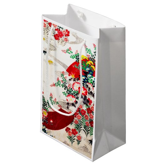 Bloem en stromend water, Japans ontwerp Klein Cadeauzakje (Voorkant Gekanteld)