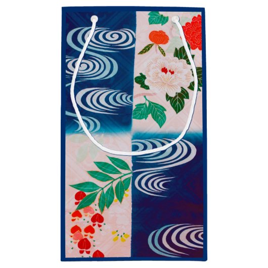 Bloem en stromend water, Japans ontwerp Klein Cadeauzakje (Achterkant)