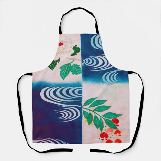 Bloem en stromend water, Japans ontwerp Schort (Voorkant)
