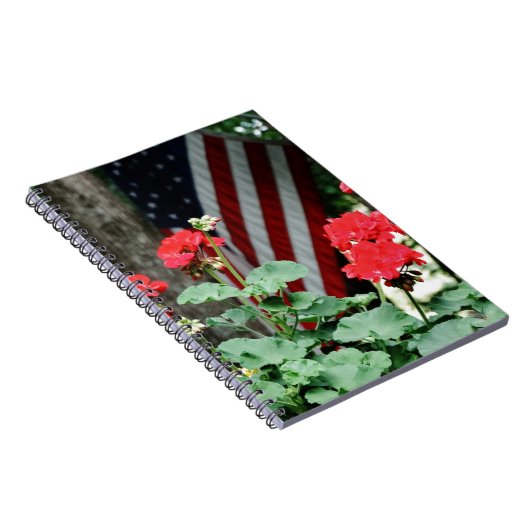 Bloem en vlag Rood wit en blauw Notitieboek (Rechterzijde)