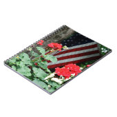 Bloem en vlag Rood wit en blauw Notitieboek (Linkerzijde)