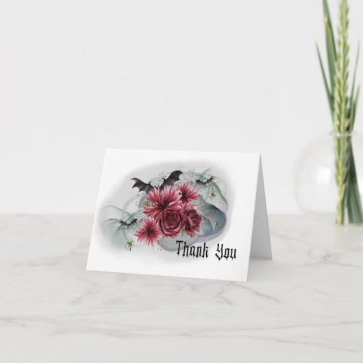 Bloem en vleermuis dank je kaart (Voorkant)