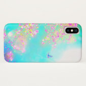 Bloem en vlinder bloemenveer blauw roze Case-Mate iPhone case (Achterkant (horizontaal))