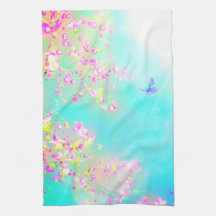 Bloem en vlinder bloemig schattig lente blauw roze