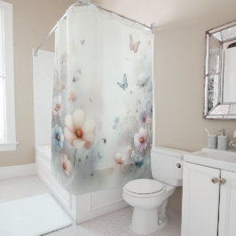 Bloem en Vlinder Dans Douchegordijn