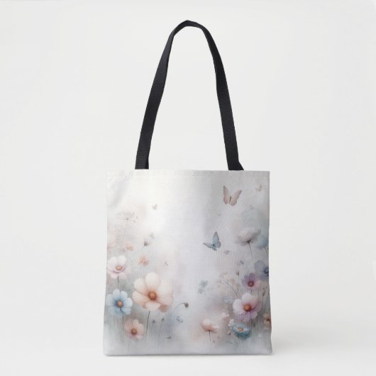 Bloem en Vlinder Dans Tote Bag (Voorkant)