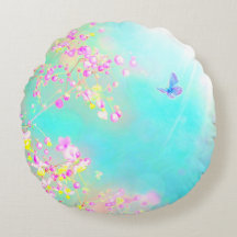 Bloem en vlinder lente blauw roze schattig