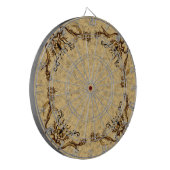 Bloem en vlinder op bruin dartbord (Voorkant Links)