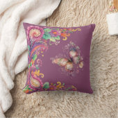 Bloem- en vlinder Paisley Kussen (Deken)