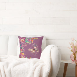 Bloem- en vlinder Paisley Kussen