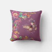 Bloem- en vlinder Paisley Kussen (Voorkant)