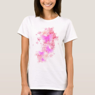 Bloem en vlinder t-shirt
