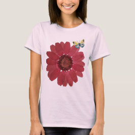 Bloem en vlinder t-shirt