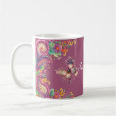 Bloem- en vlinderpaisley koffiemok (Links)