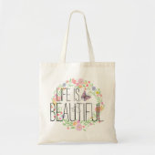 Bloem- en vlindervleugel BOHO Muslin Tote Bag (Voorkant)