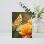 bloem en vlindervrede briefkaart (Staand voorkant)