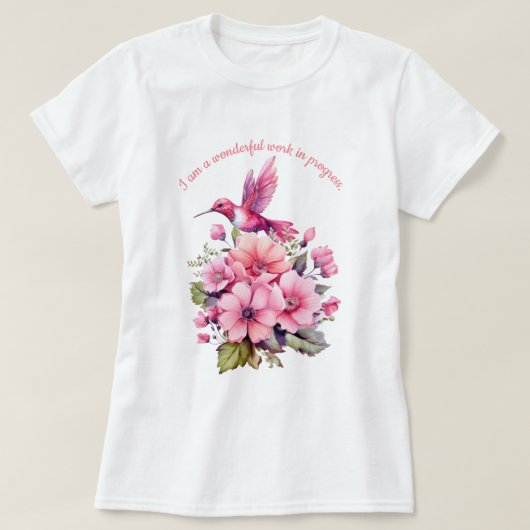 Bloem en vogel inspiratie t-shirt (Design voorkant)