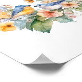 Bloem- en vogel-waterverf poster (Hoek)