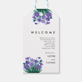 Bloem en wit blad bruiloft welkom cadeau Labels Cadeaulabel