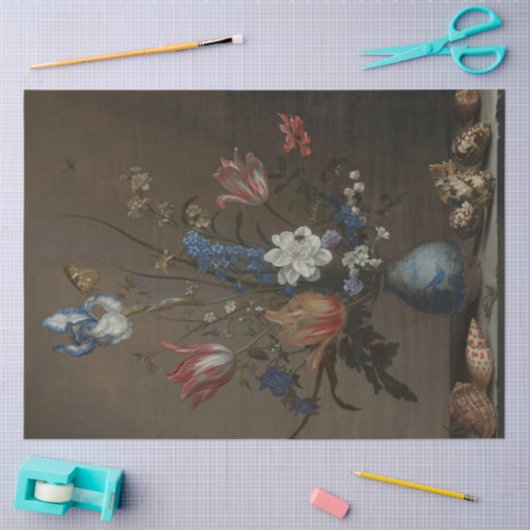  Bloem en Zeeschelpen Stilleven Schilderen Tissuepapier (Craft)