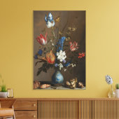 Bloem en Zeeschelpen Stilleven Verhelderd Canvas Afdruk (Insitu (Woonkamer))