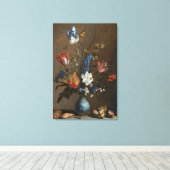 Bloem en Zeeschelpen Stilleven Verhelderd Canvas Afdruk (Insitu (Houten vloer))