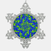 Bloem en Zwervels Mandala Tin Sneeuwvlok Ornament (Voorkant)