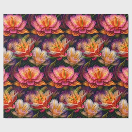 Bloem Fantasique Uniek Cadeaupapier (Vlak)