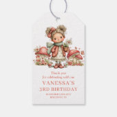 Bloem Fee 1e Verjaardag Roze Bloem Geschenk  Cadeaulabel (Achterkant)