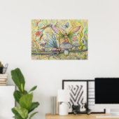 Bloem fee Fantasy Kunst Poster Print Vrienden (Thuiskantoor)