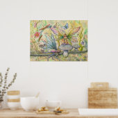 Bloem fee Fantasy Kunst Poster Print Vrienden (Keuken)