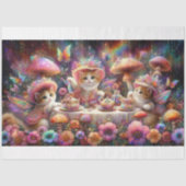 Bloem Fee Kitten Tuinfeest Decoupage  Tissuepapier (Voorkant)