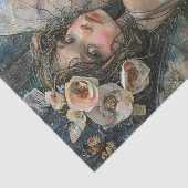 BLOEM FEE MEISJE DECOUPAGE TISSUE PAPIER (Detail)