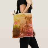 Bloem Fiets Kunst Vintage Vervuild Tote Bag (Dichtbij)