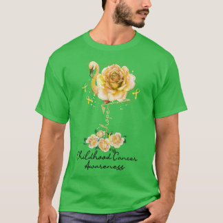 Bloem Flamingo Hope Yellow Ribbon Childhood Cance T-shirt