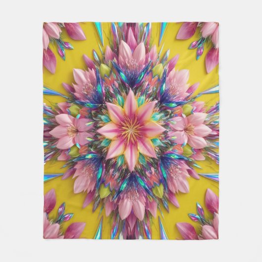 bloem fleece deken (Voorkant)